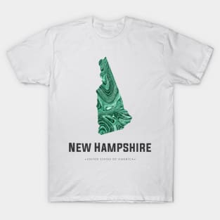 New Hampshire state map abstract green T-Shirt